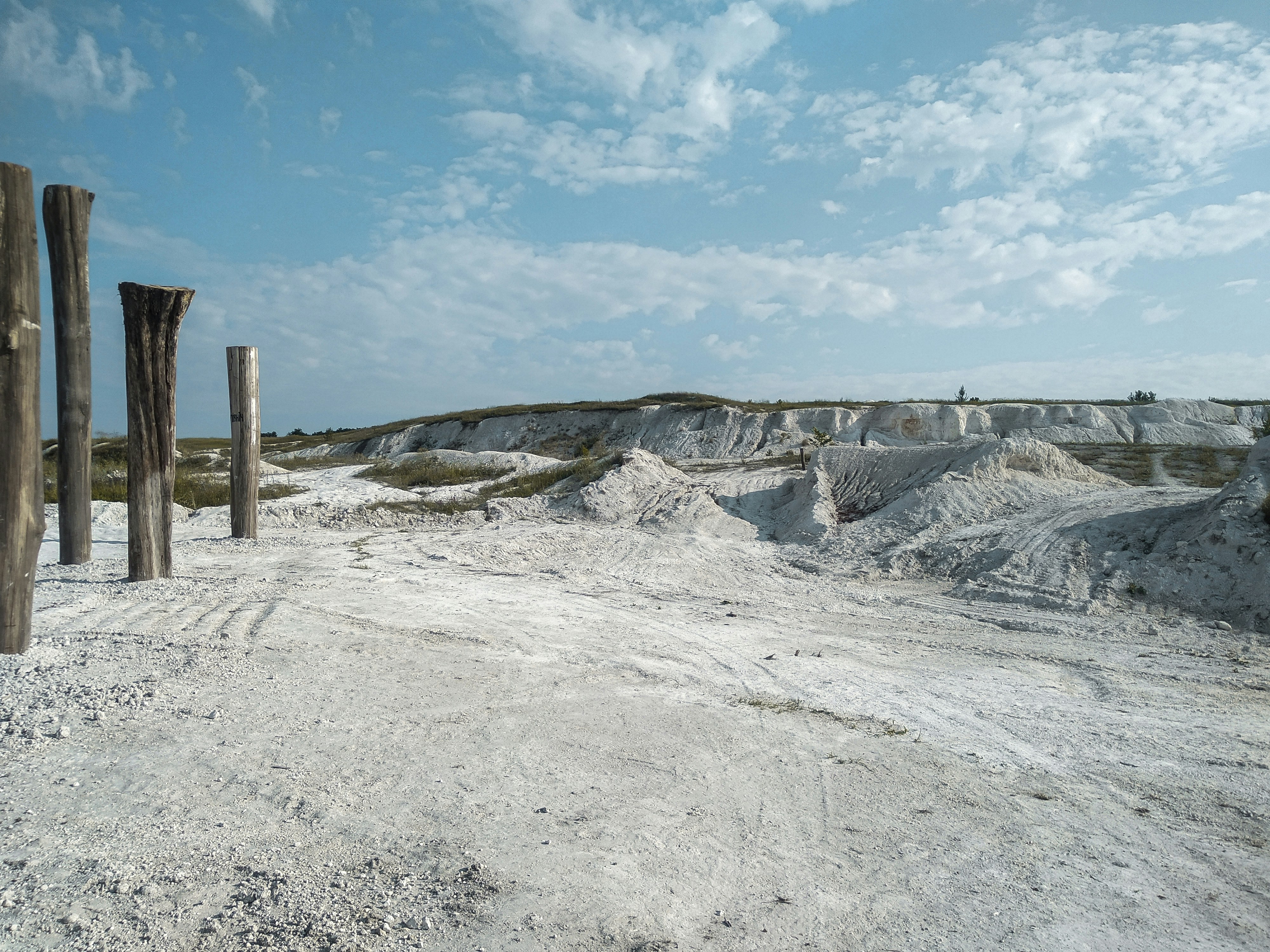 Mahesh Mines clay mining operations showing white clay deposits and excavation site in Kolayat, Bikaner