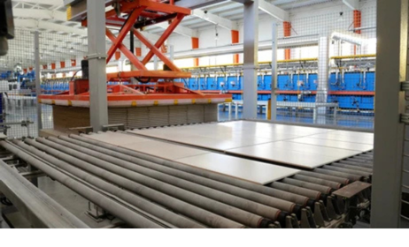 Modern ceramic tile manufacturing facility